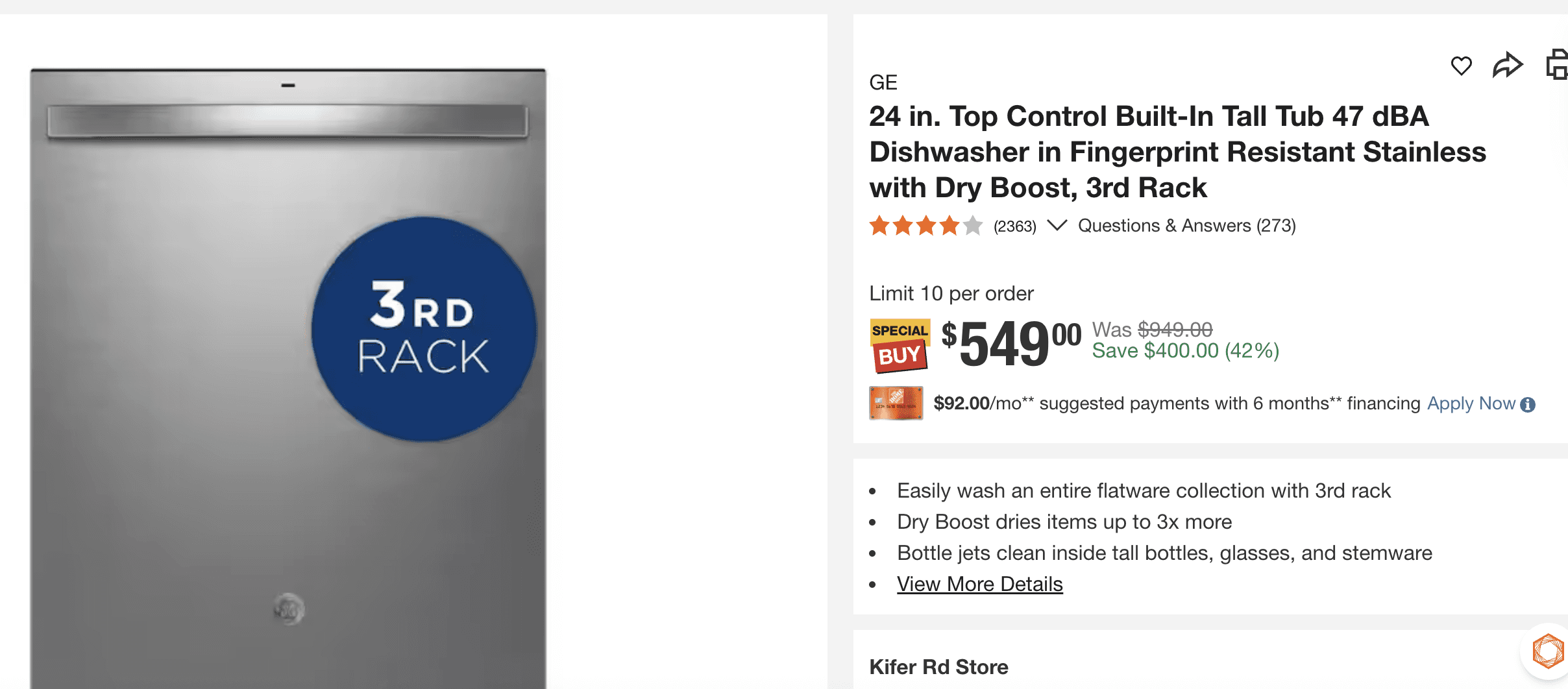 GE Built-In Dishwashers