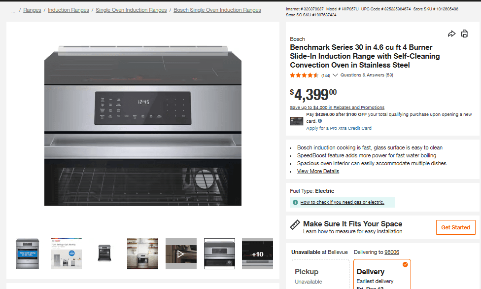 Bosch Oven with Range