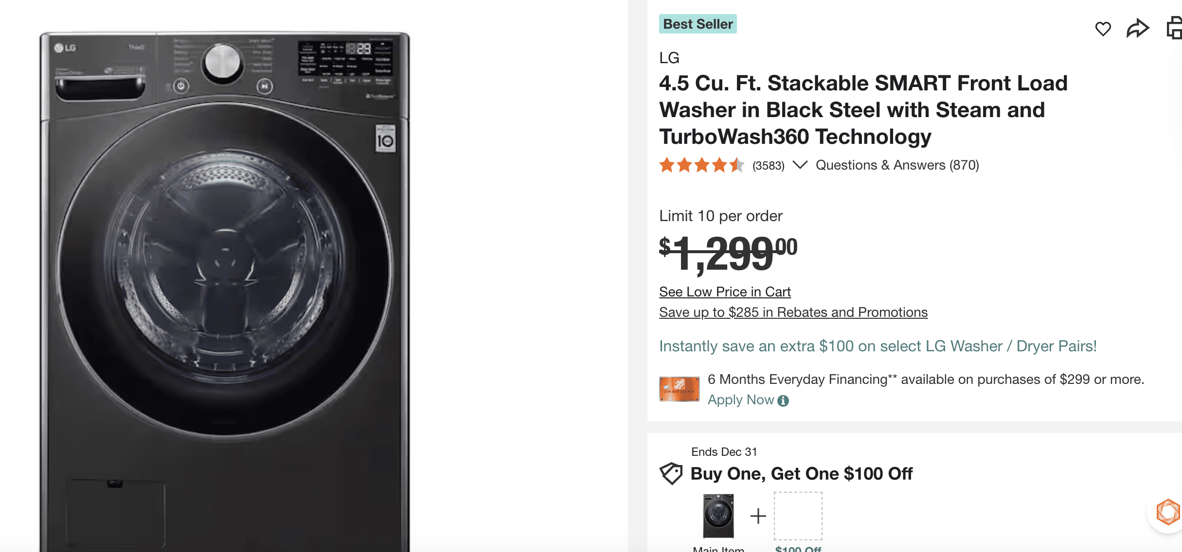 LG Front Load Washers